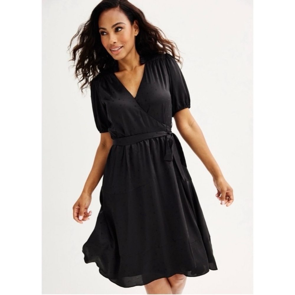 Draper James Black Midi Wrap Dress
